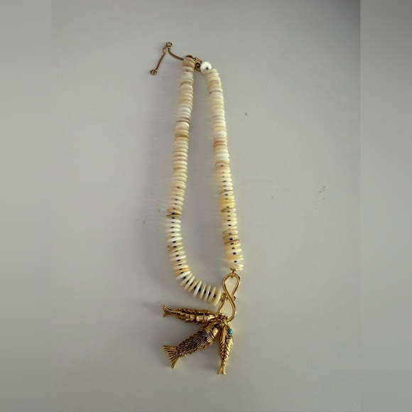 NWOT Madewell Beaded Fish Statement Necklace - Picture 4 of 6